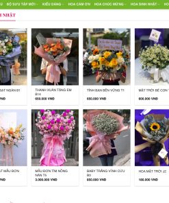 Mẫu website bán hàng hoa tươi phổ biến nhất