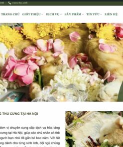 Mẫu website dịch vụ hỏa táng thú cưng tại Hà Nội