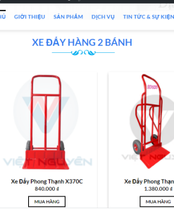 Mẫu website bán hàng Thế giới xe đẩy hàng