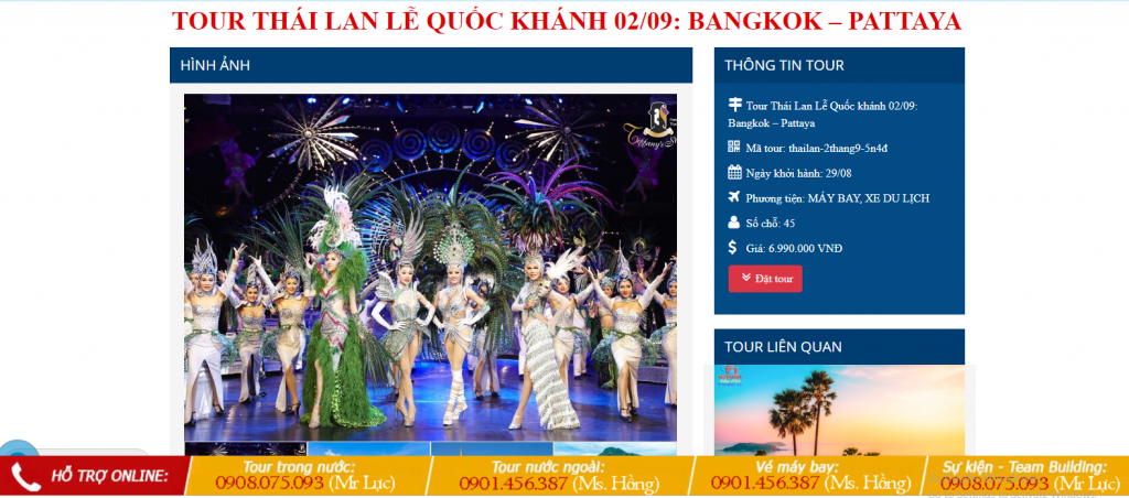 Mẫu website thiết kế tour du lịch giá rẻ Á Châu