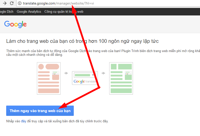 Hướng dẫn Chèn Google translate vào website - SonWeb
