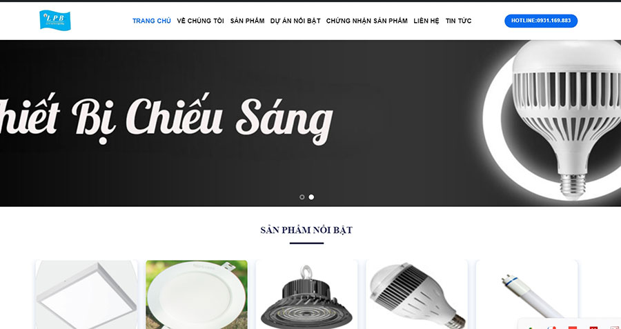 Website dịch vụ thiết bị chiếu sáng LPB