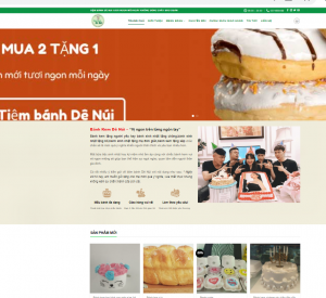 Mẫu website tiệm bánh ngọt Dê Núi