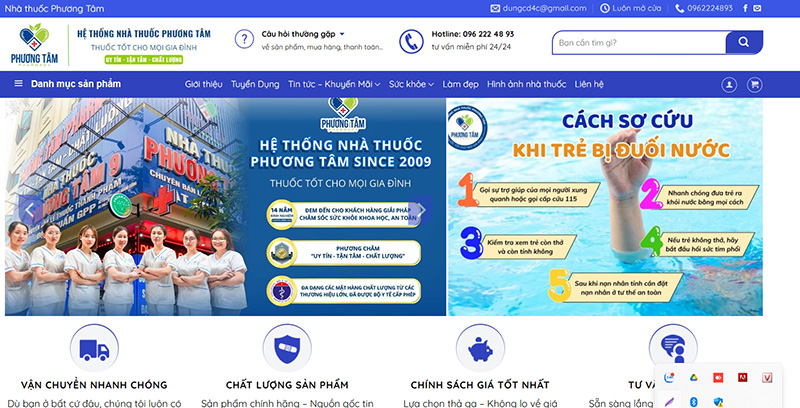 Mẫu website nhà thuốc Mt