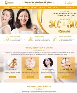Mẫu website làm đẹp spa sw04 màu vàng