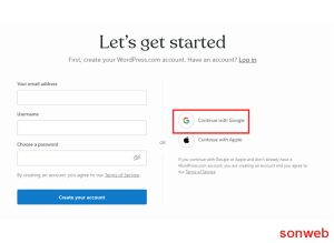 Cách tạo tài khoản wordpress miễn phí