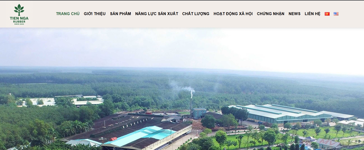 Mẫu website cao su Tiến Nga