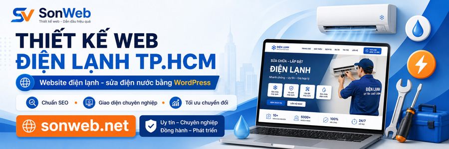 Thiết kế website điện lạnh, sửa chữa điện nước chuẩn SEO tại TP.HCM